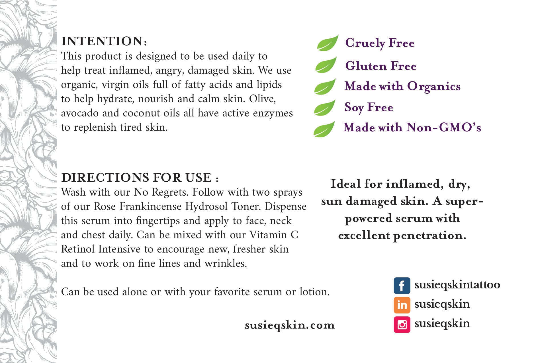 CALMING FACIAL OIL SERUM | Organic | All- Natural | Balancing Skin Serum | Organic Oregon Lavender, Roman Chamomile and Bergamot | 1oz