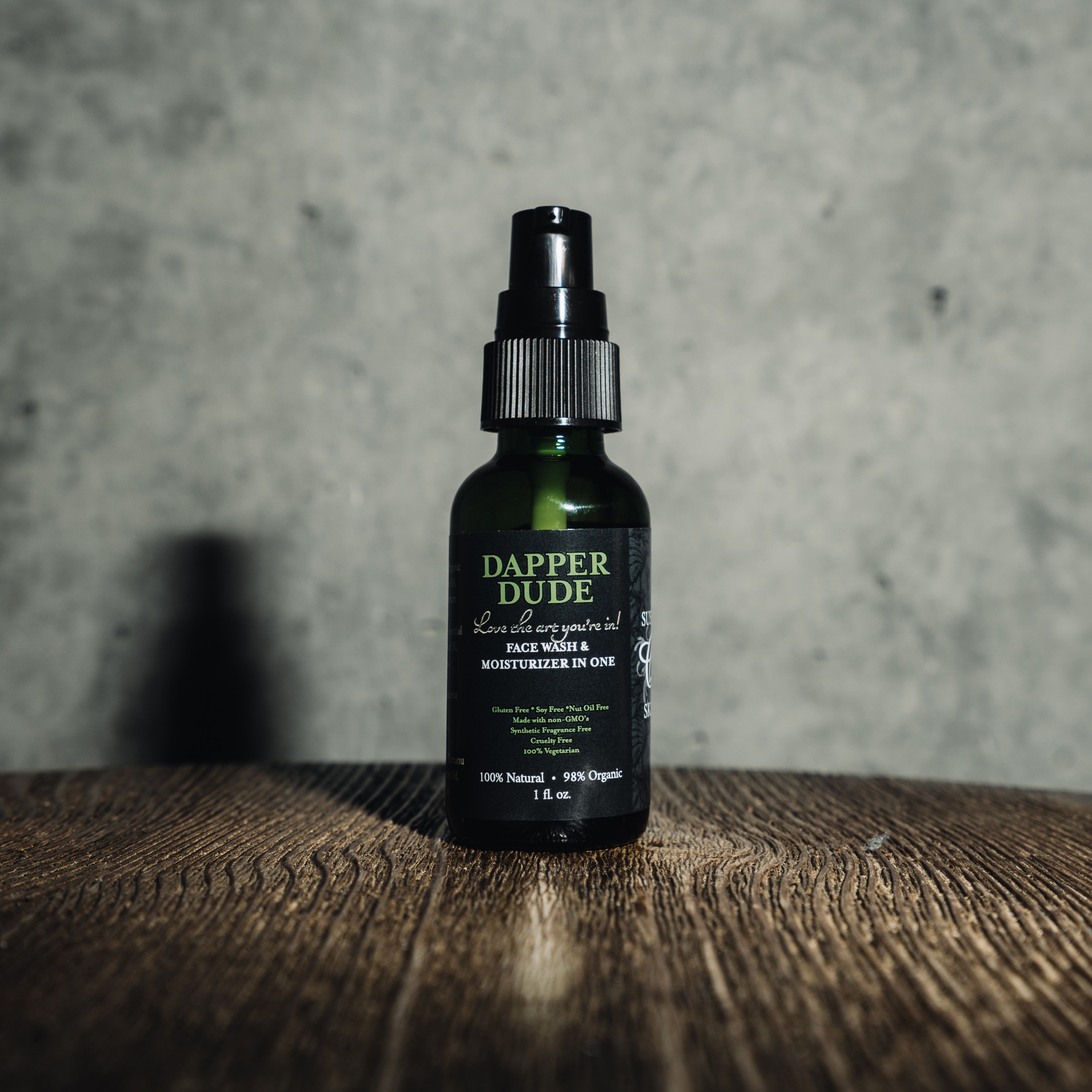 DAPPER DUDE | Men's Face Wash & Moisturizer-in-One | Organic | All-Natural | Complete Skin Care | 1oz