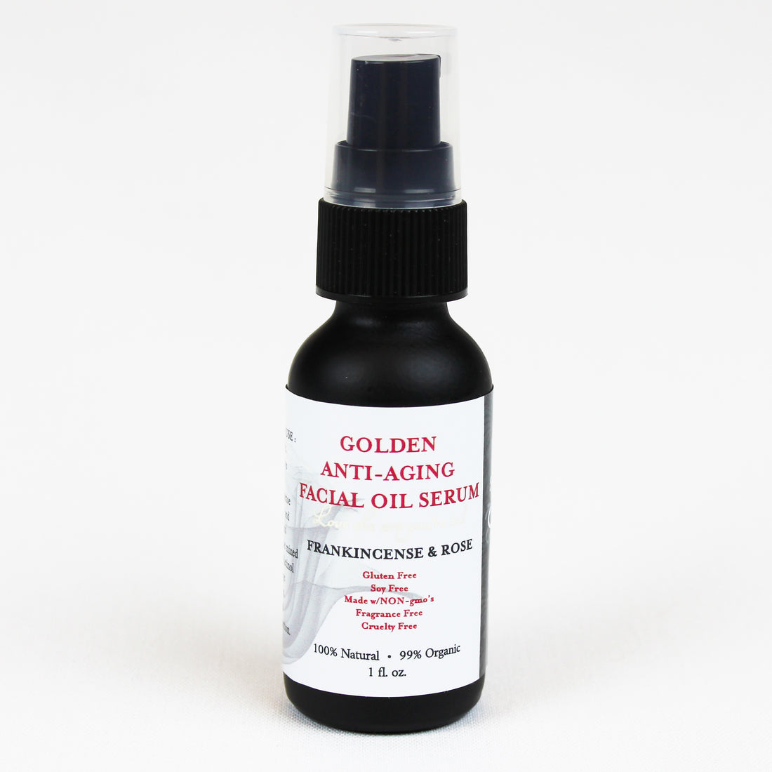 GOLDEN ANTI-AGING FACIAL OIL SERUM | Organic | All-Natural | Wrinkle Reducing Skin Serum | Rose Frankincense | 1oz
