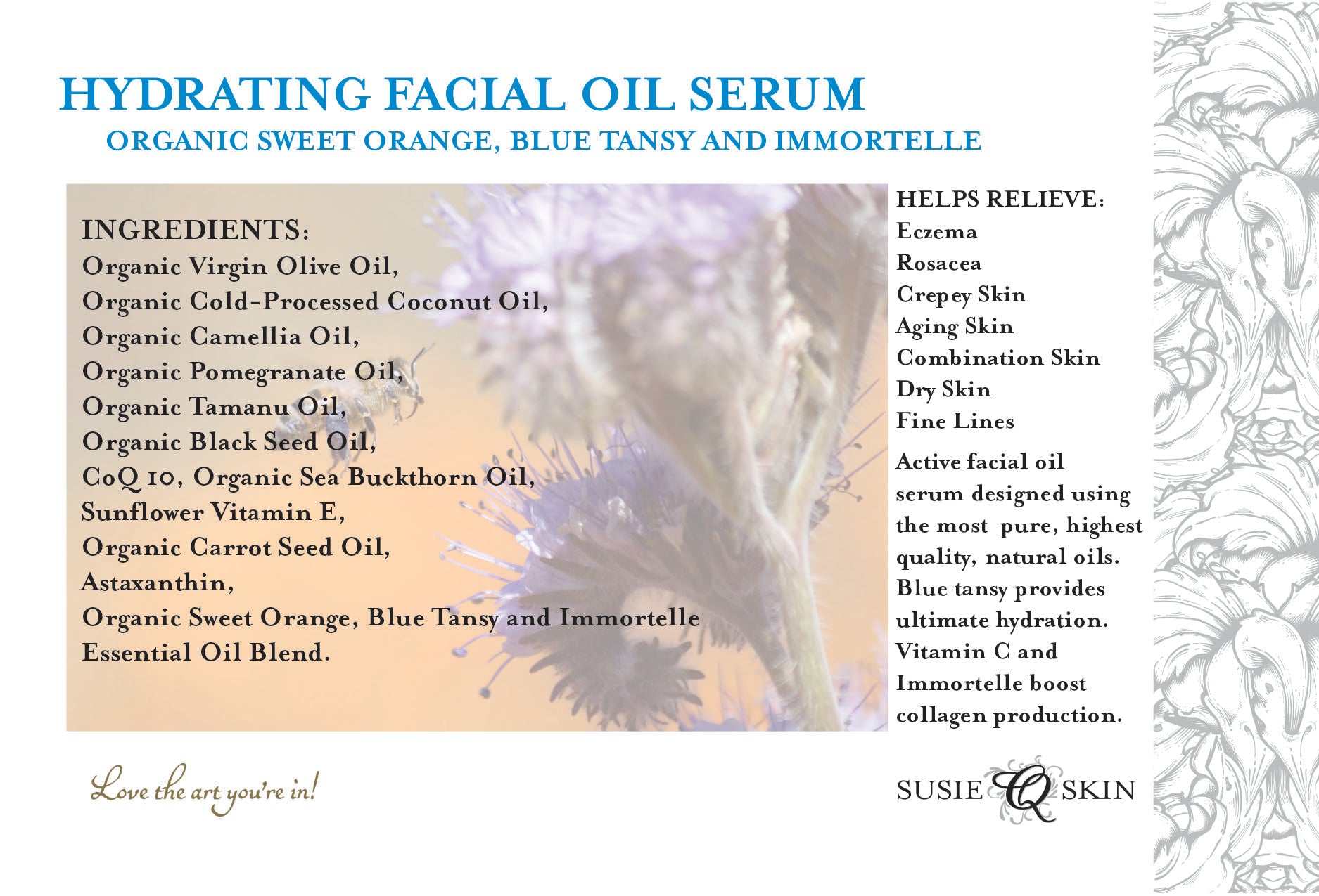 organic hydrating facial serum